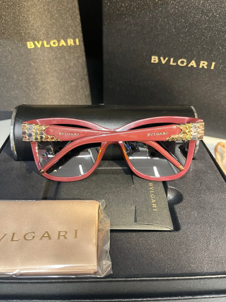 Bvlgari Burgandy Gold Plated 8134-K Sunglasses