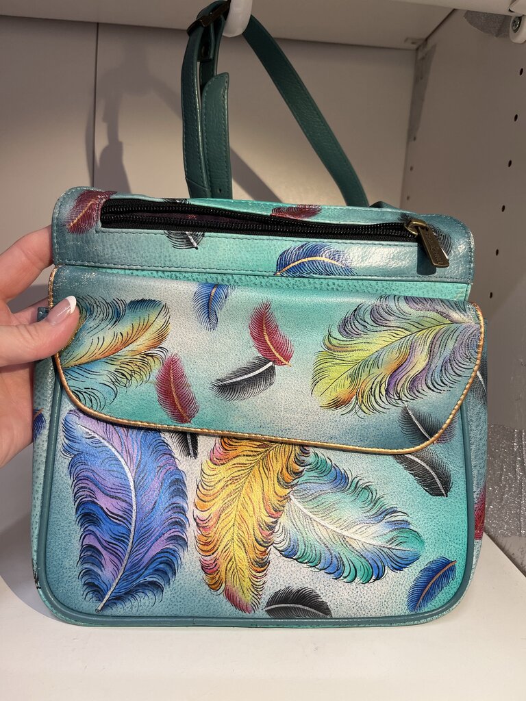Anuschka Feather Crossbody Bag