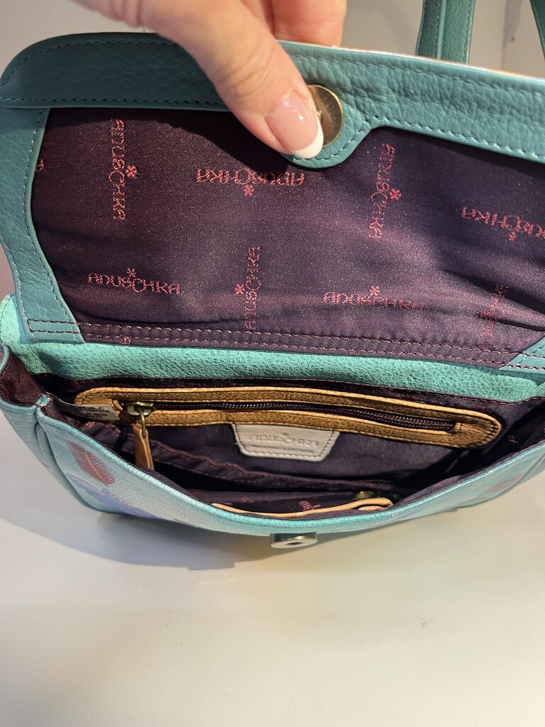 Anuschka Feather Crossbody Bag