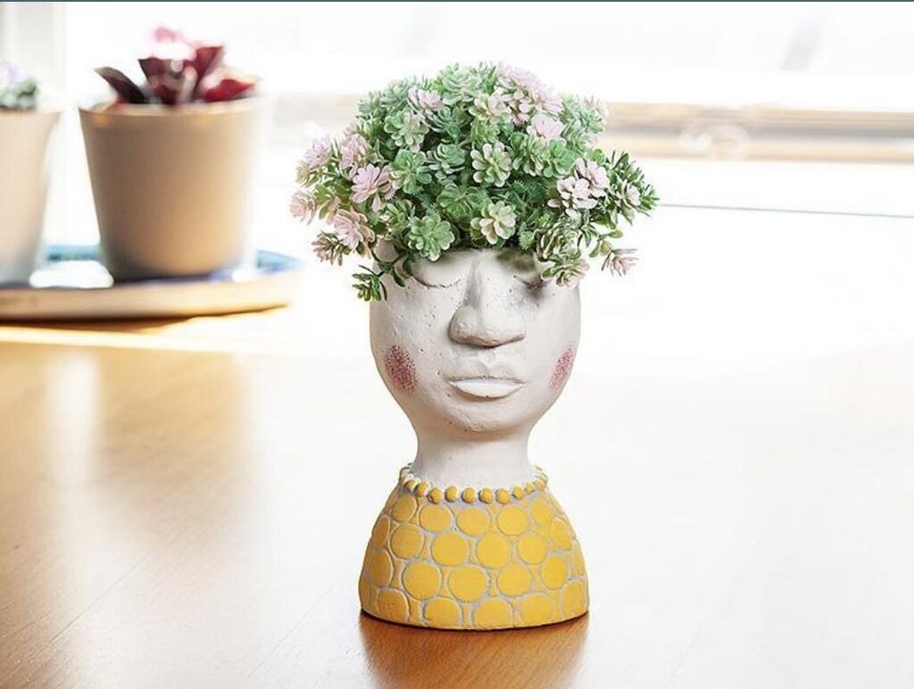 Abbott Girl Planter With Yellow Dress