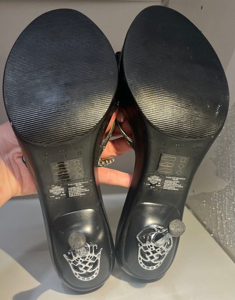 Harley Davidson Leather Studded Heels 8