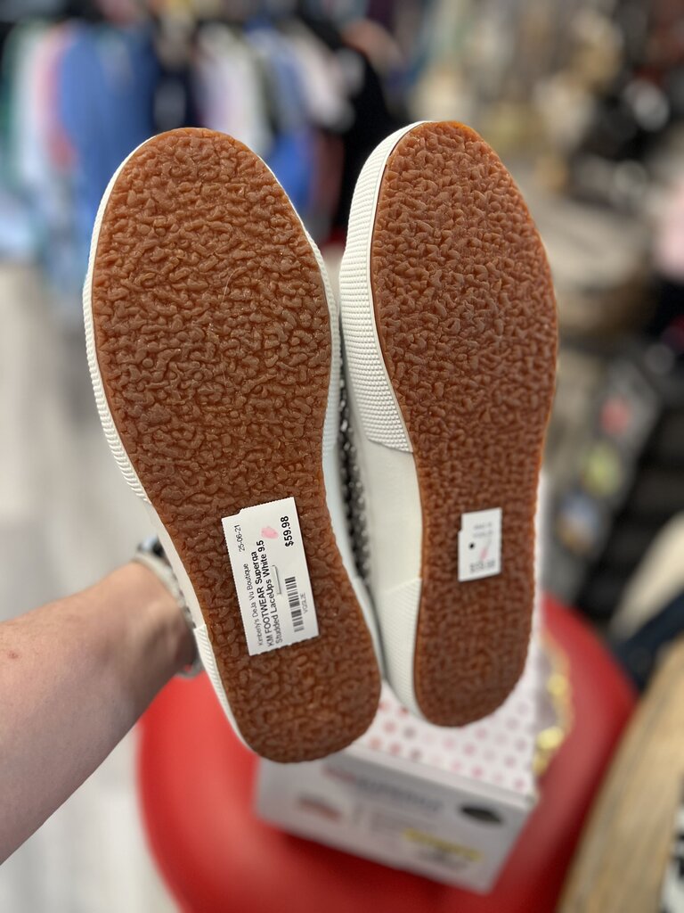 Superga Silver Studded Lace Ups 41=10Wide