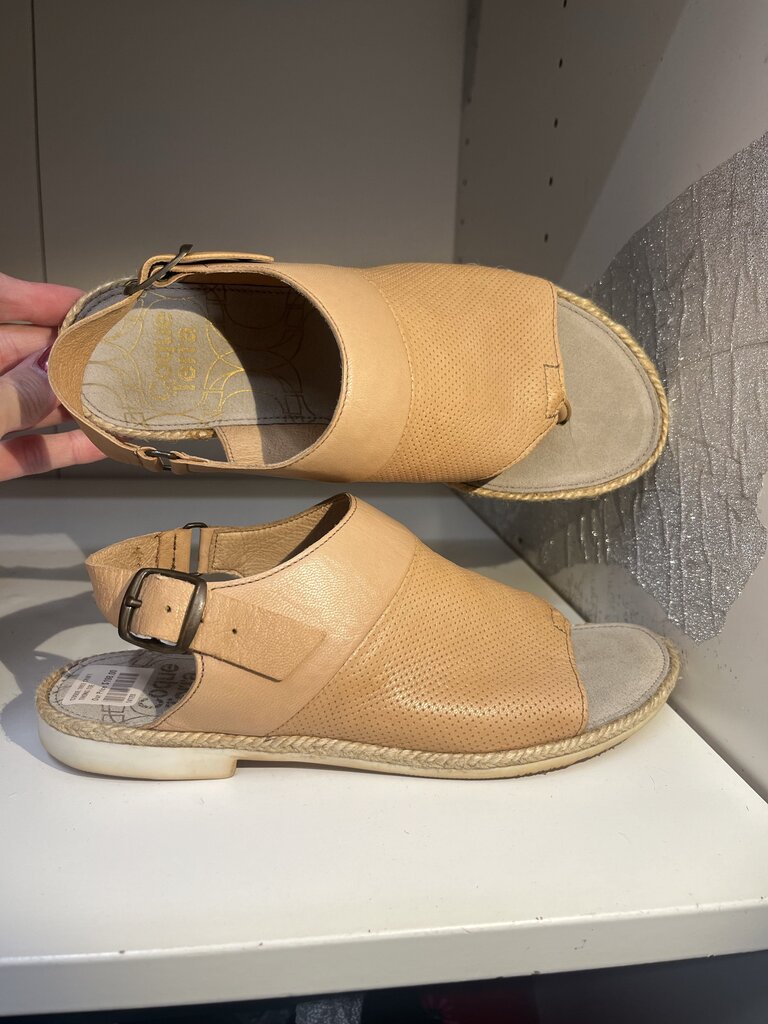 Coque Terra Thong Leather Sandals Beige 37-6