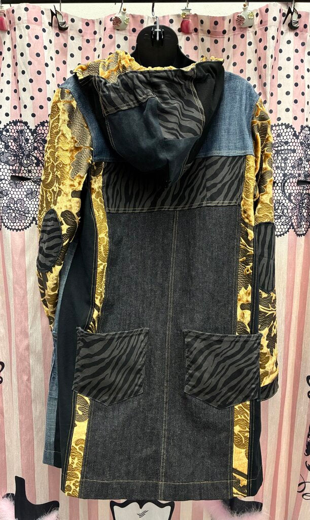 Handmade By Lucie Hooded Denim Coat XL