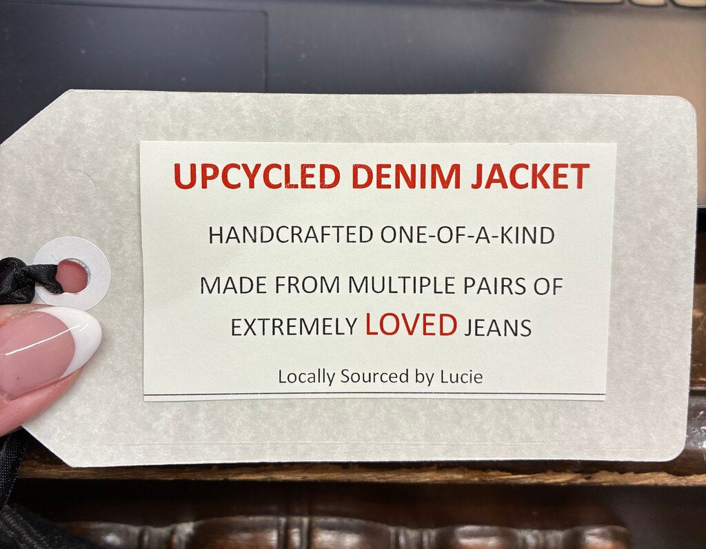 Handmade By Lucie Colourful Jean Jacket M/L