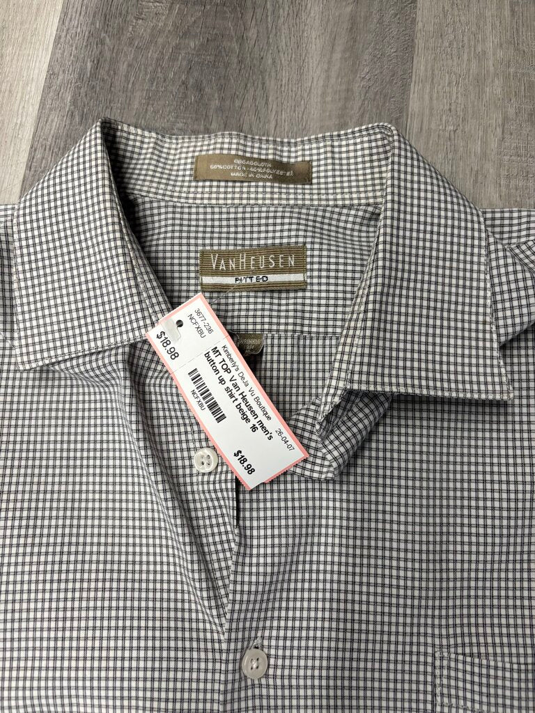 Van Heusen, Plaid Long Sleeve Fitted Cotton Blend