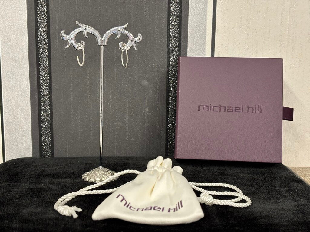 Michael Hill 10K White Gold FIne Diamond Earrings