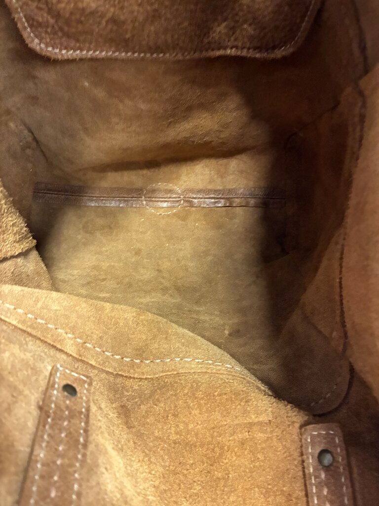 Roots 2 Handle Leather Bucket Bag