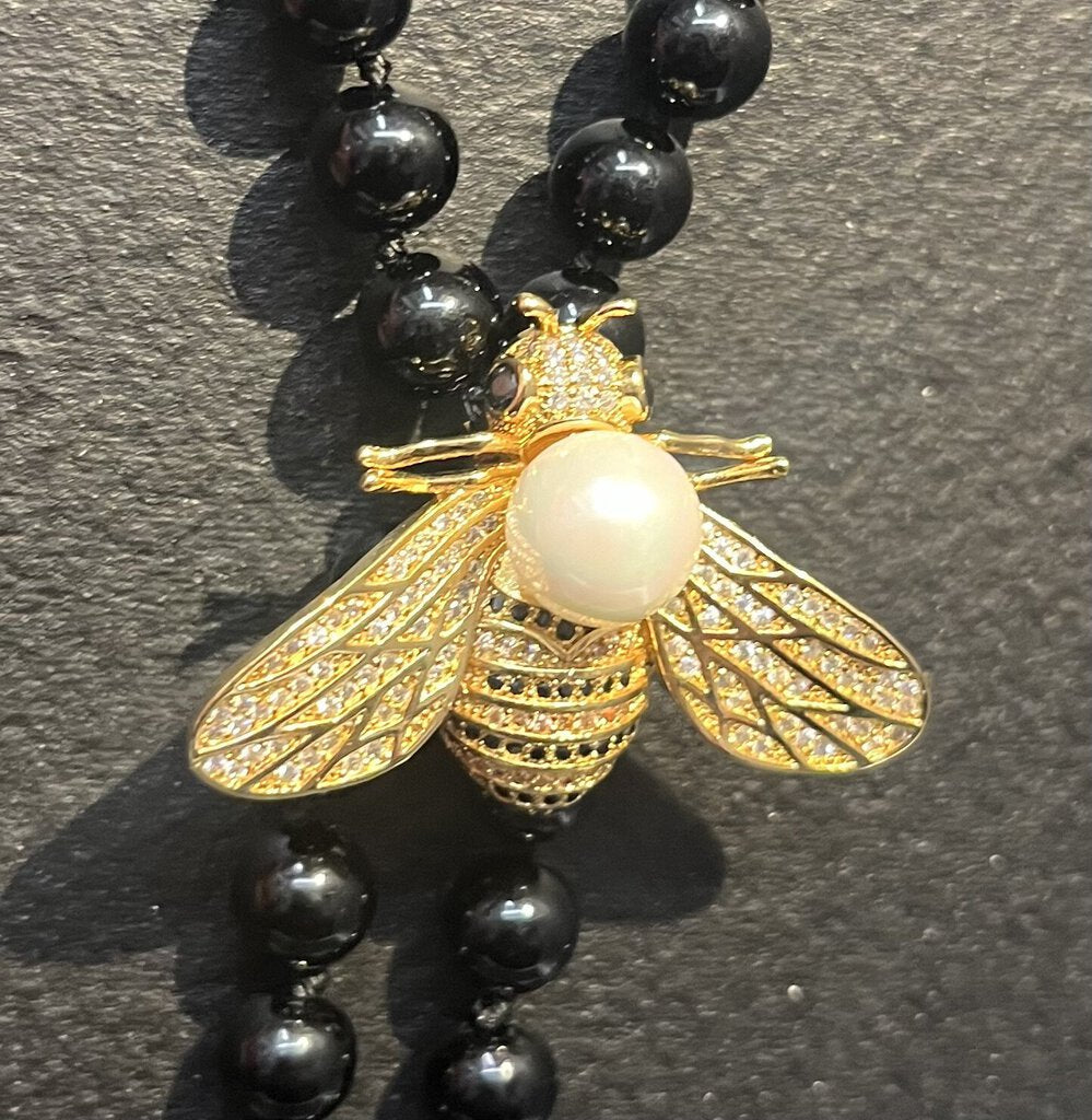 Bee Glass Bead Necklace
