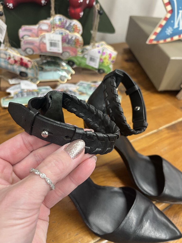 All Saints Leather Ankle Strap Heels (7.5)
