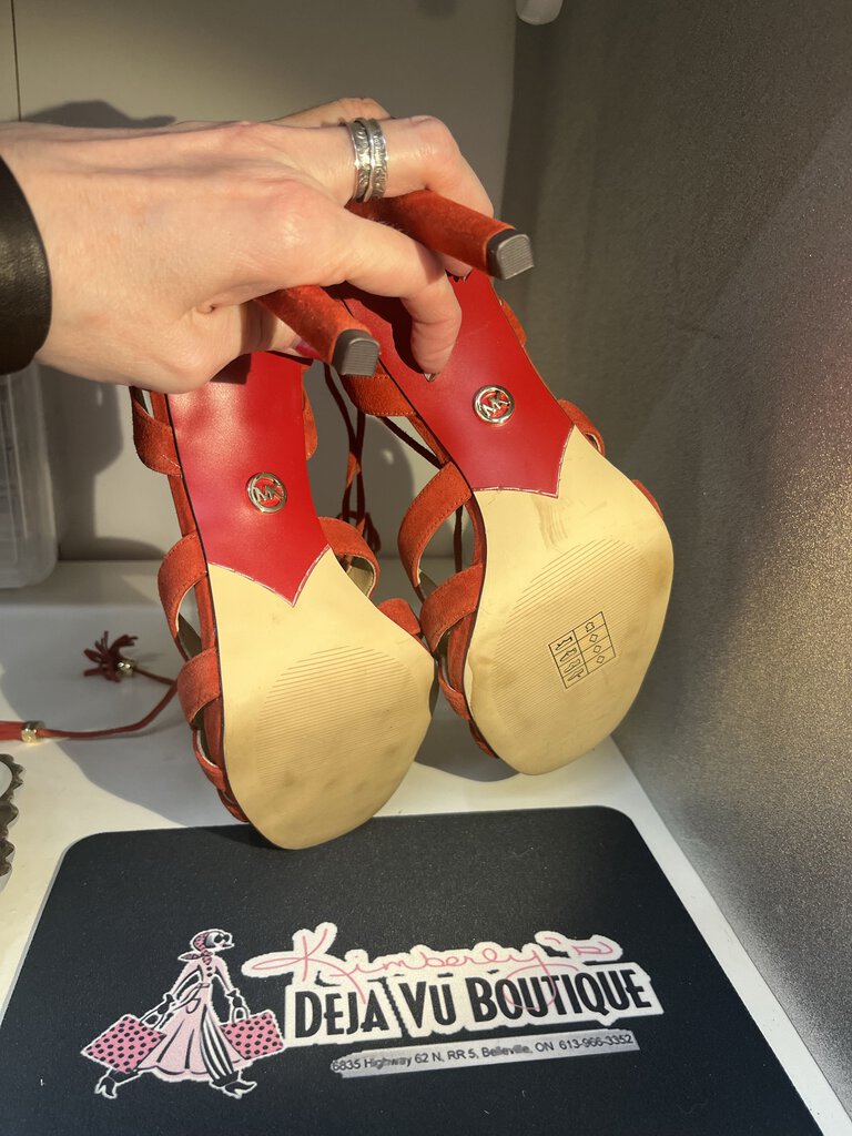 Michael Kors Suede Laceup Heels 8.5