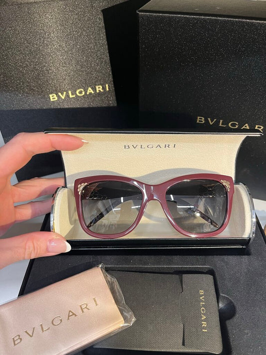 Bvlgari Burgandy Gold Plated 8134-K Sunglasses