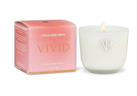 Vivid By Abbott Citrus White Linen Candle
