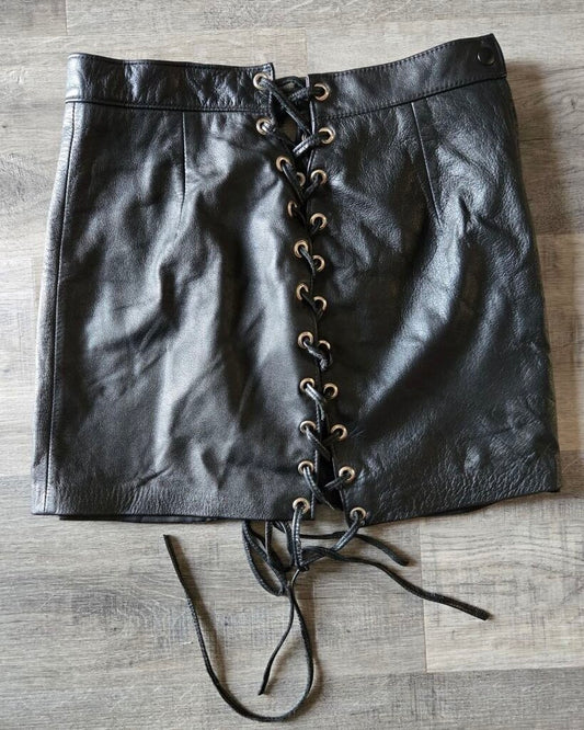 North Bound Leather Mini Skirt S