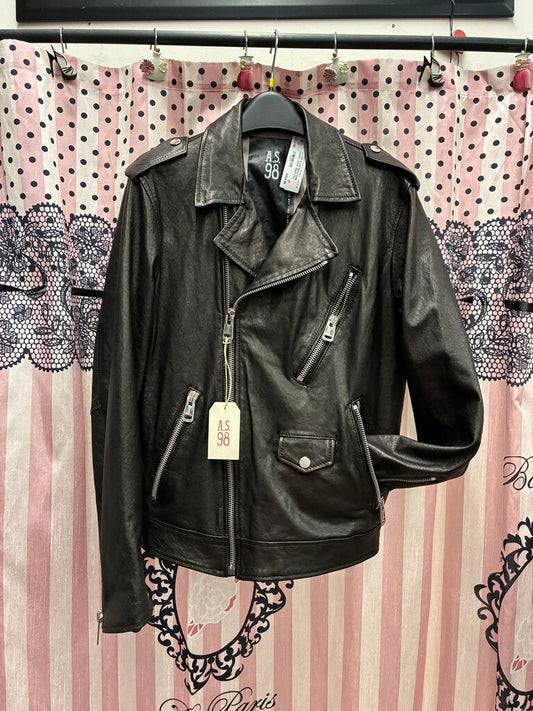 AS 98 Leather Giacca Jacket Size 50-L/XL *1/2 PRICE*