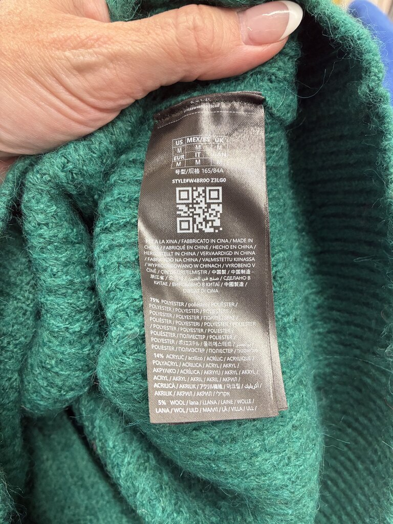 Guess Fuzzy Green Sweater M