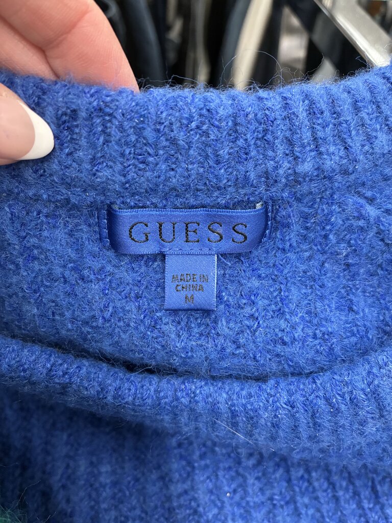 Guess Fuzzy Blue Sweater M