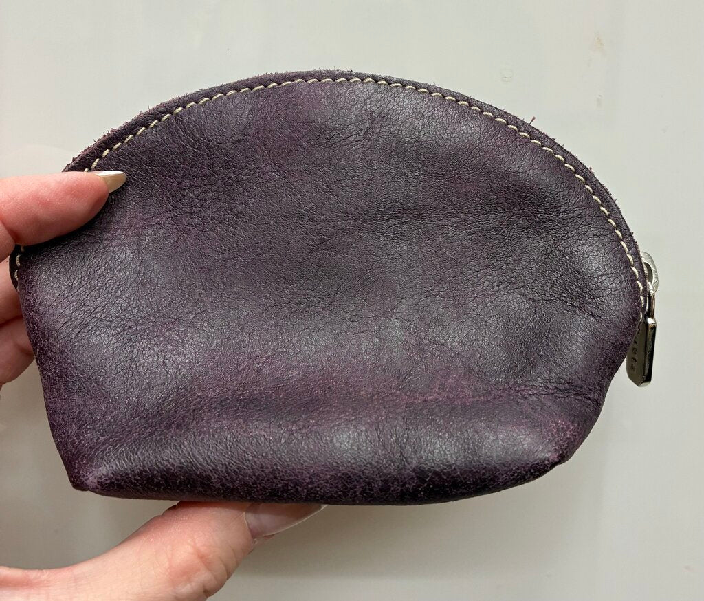 Roots Leather Zip Coin Pouch