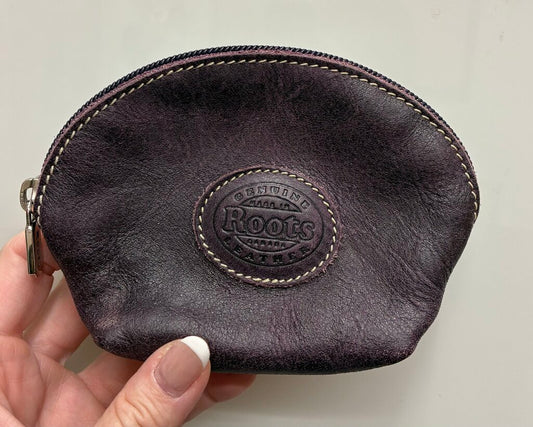Roots Leather Zip Coin Pouch