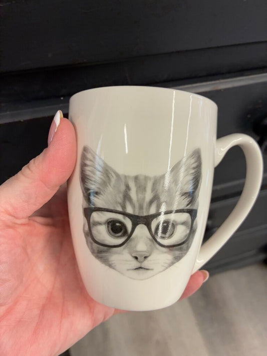 Abbott Kitty With Glasses Mug