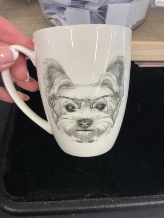 Yorkie With Glasses Mug