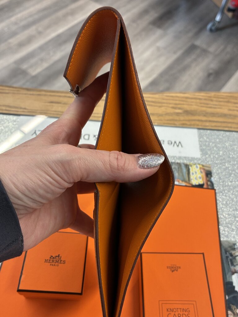 Hermes Clic 12 Wallet in Apricot