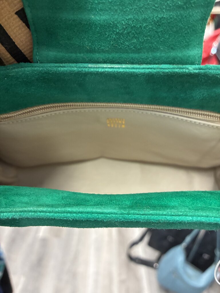 Frances Patiky Stein Green Suede Mini Bag