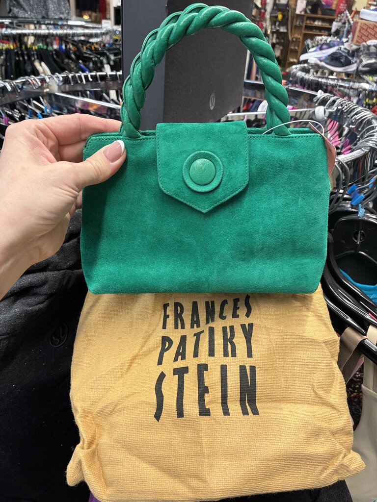 Frances Patiky Stein Green Suede Mini Bag