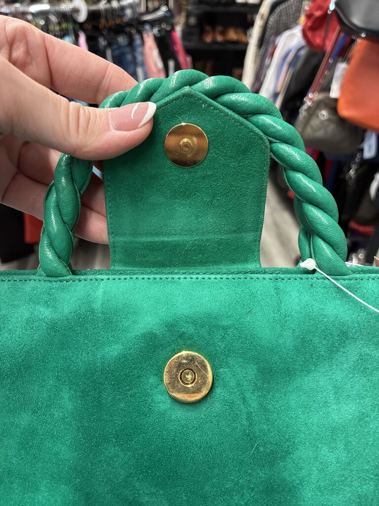 Frances Patiky Stein Green Suede Mini Bag