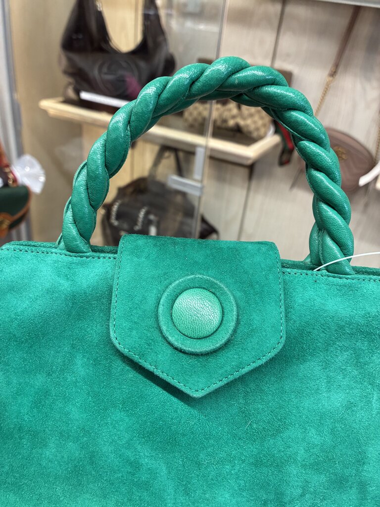 Frances Patiky Stein Green Suede Mini Bag