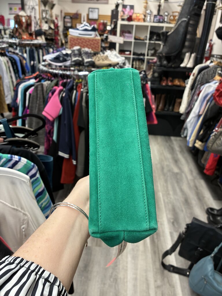 Frances Patiky Stein Green Suede Mini Bag