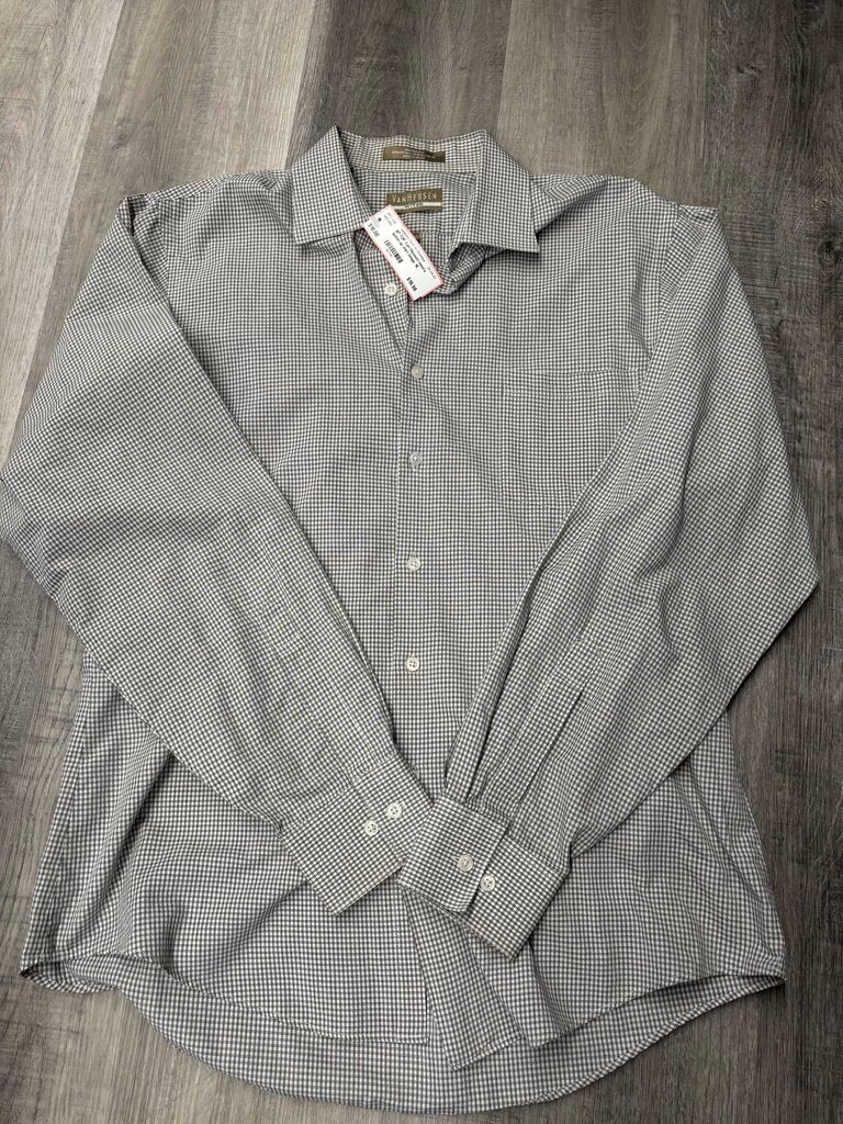Van Heusen, Plaid Long Sleeve Fitted Cotton Blend
