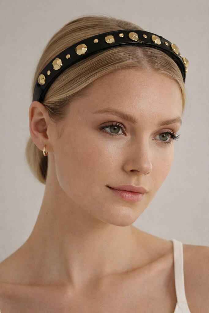 Jennifer Behr Leather Studded Headband
