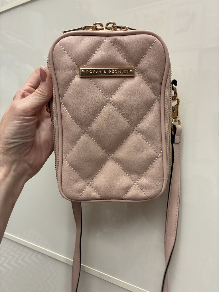 Poppy & Peonies Crossbody Quilted Crossbody Phone Bag