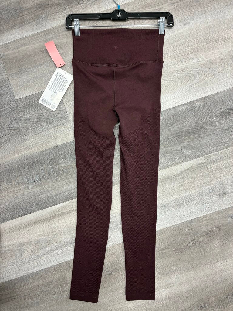 Lululemon Reveal Knit Floral HR Tight in Goodnight Plum Size 8