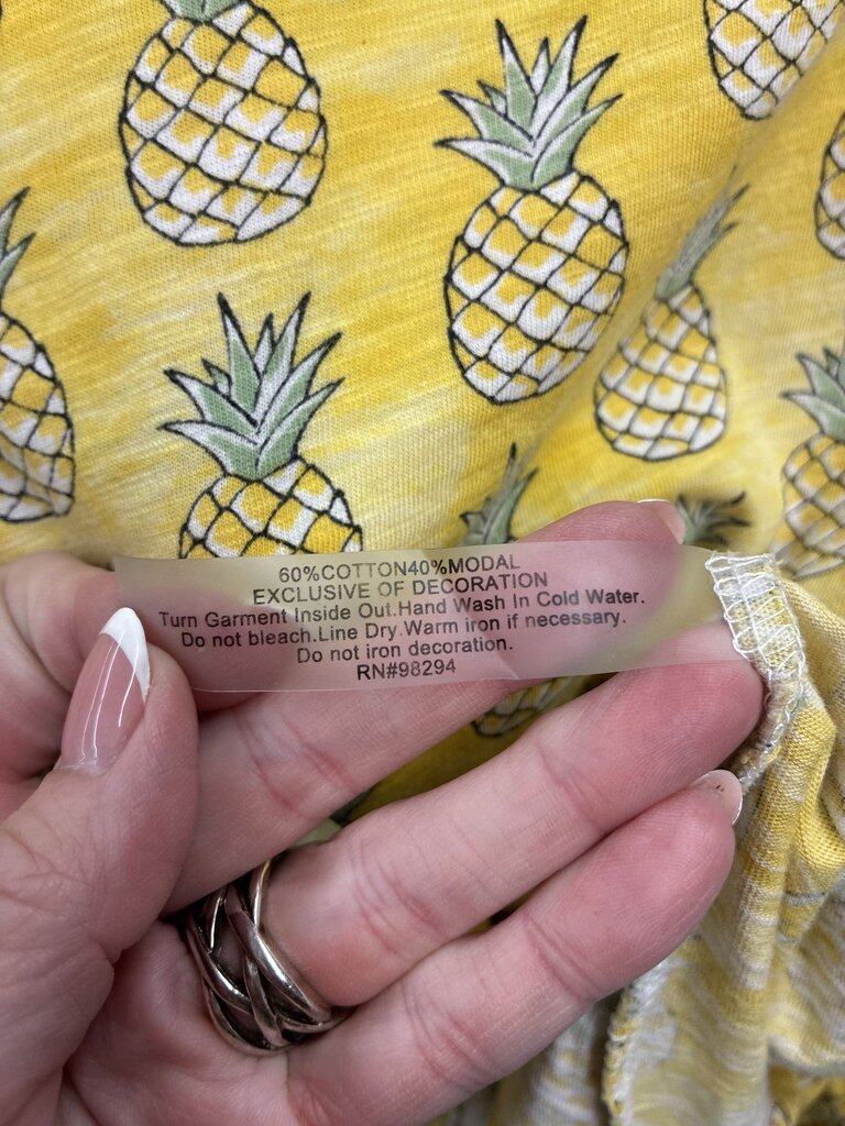 Sequins Brand Pineapple Shirt Size L