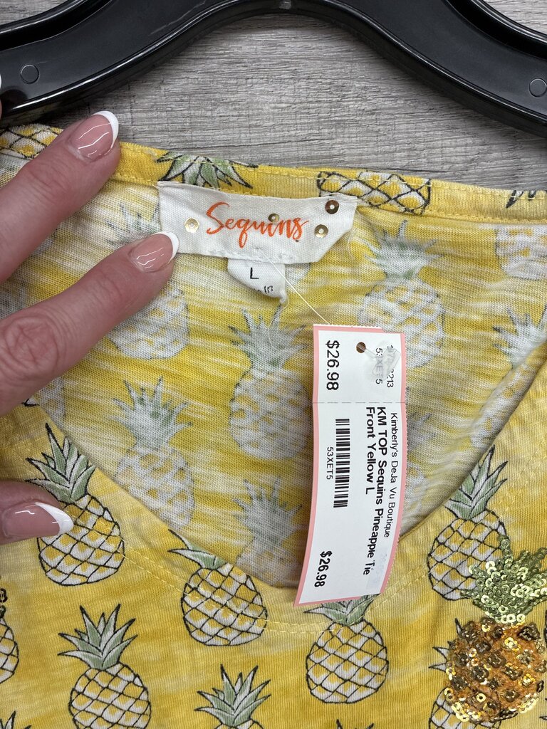 Sequins Brand Pineapple Shirt Size L