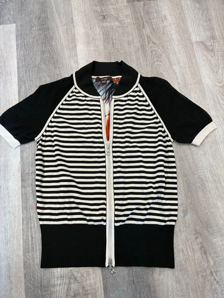 Laurel Zip Stripe Cardigan 38-S