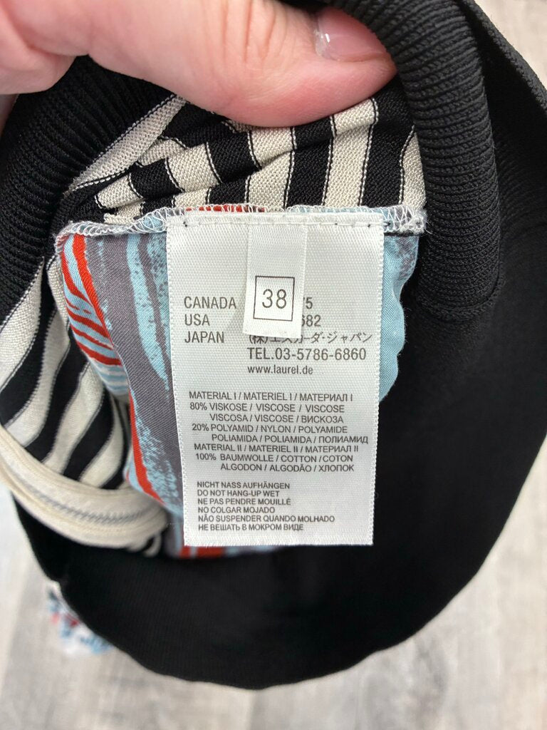 Laurel Zip Stripe Cardigan 38-S