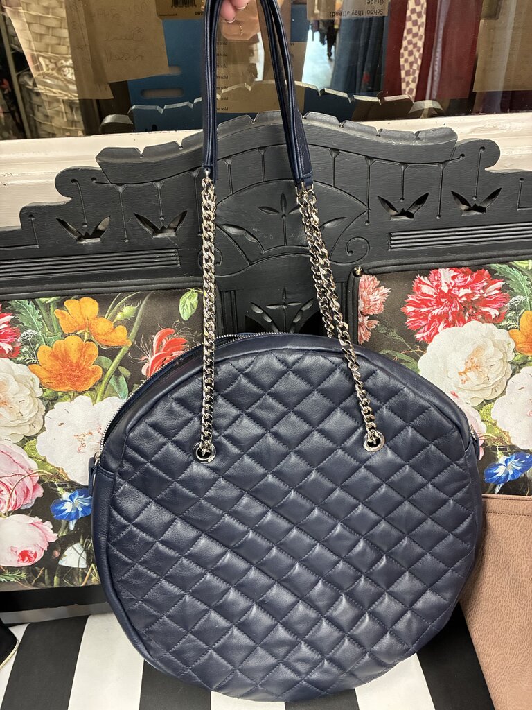 VirsaBags Leather Round Quilted Bag