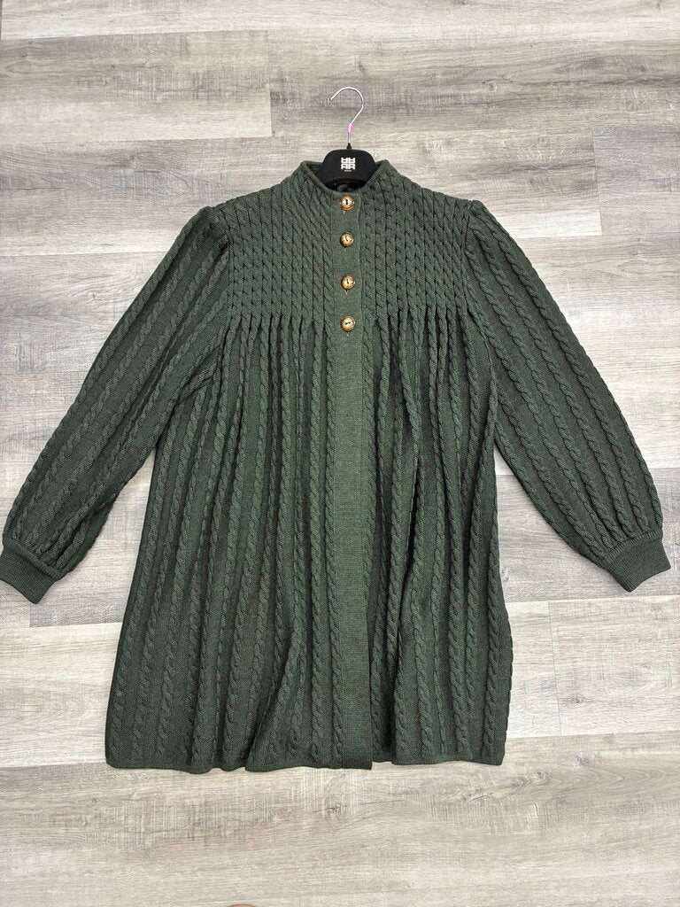 Valentino Long Wool Cableknit Cardigan 44/10