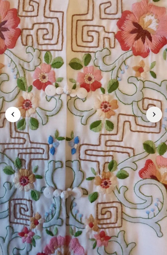 Vintage Lily embroidered Long Sleeve Blouse M