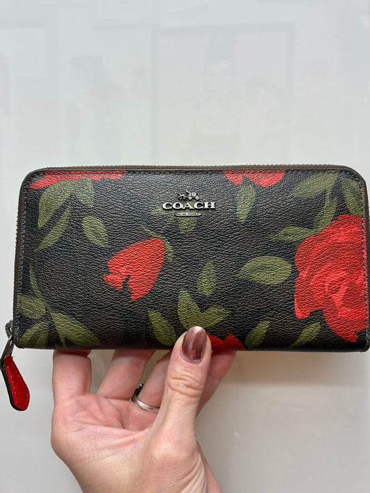 Coach Monogram Rose Floral Wallet