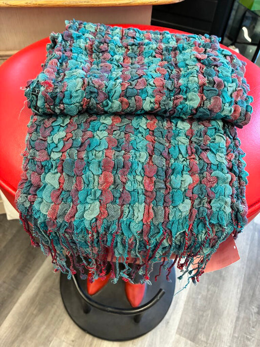 Bouncy Scarf Aqua Red