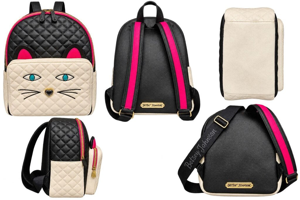 Betsey Johnson Quilted Kitty Backpack