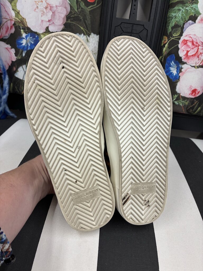 Saint Laurent Venice Leopard Print Slip On Sneakers 37.5