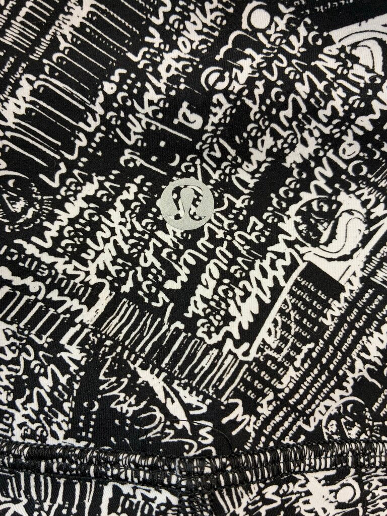 Lululemon Black & White Graffiti Ankle Pant 6