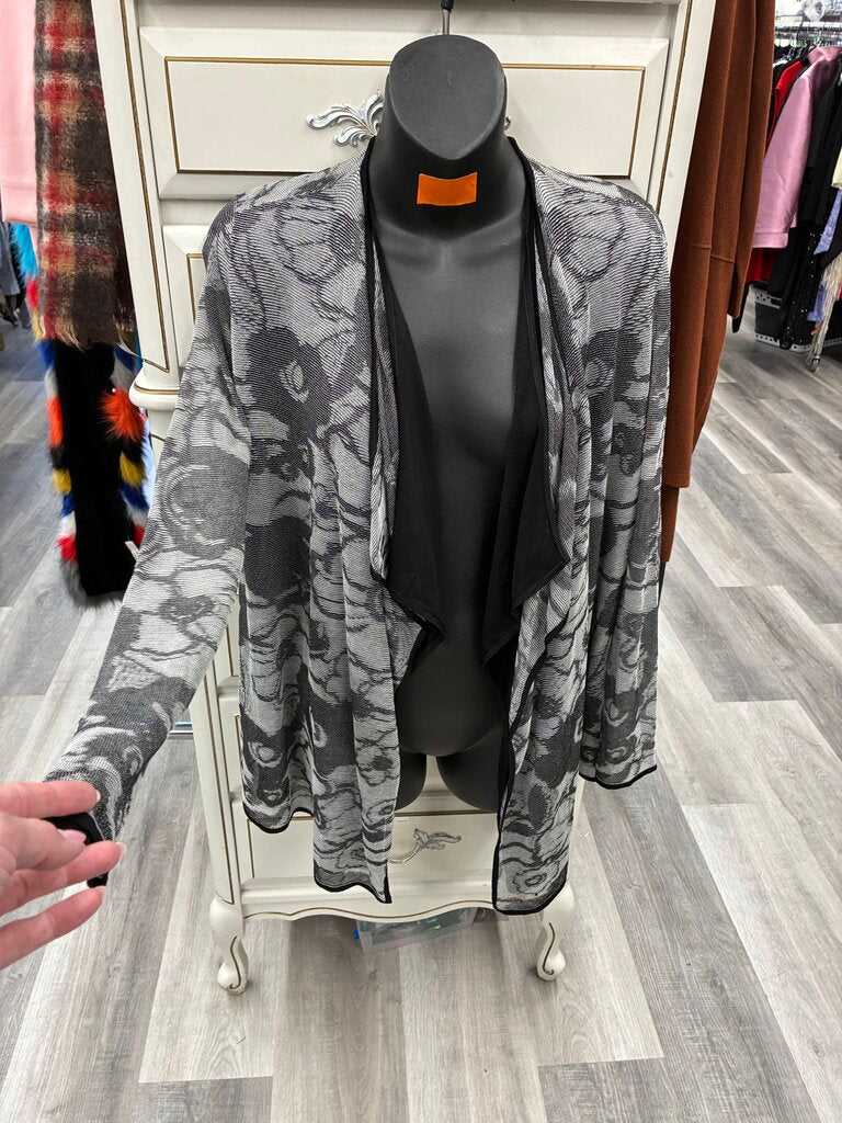 Lafayette 148 2 Layered Floral Open Cardigan S