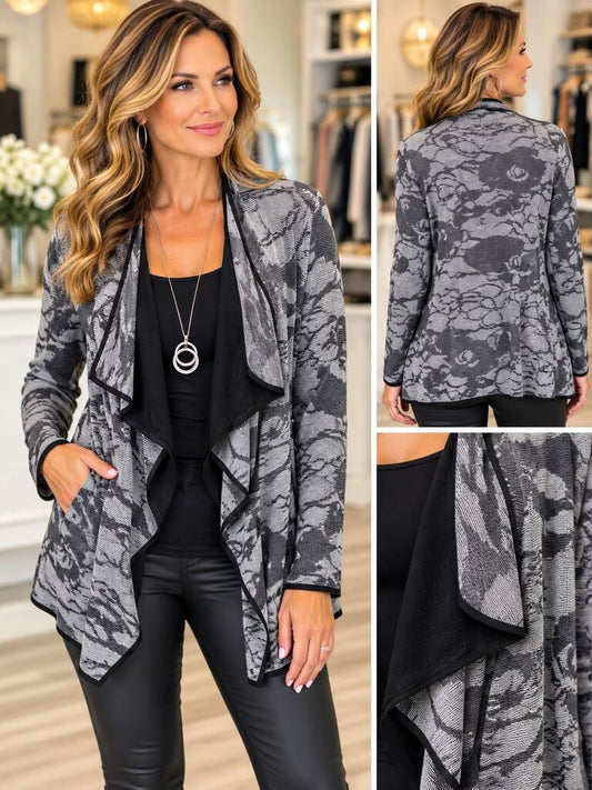 Lafayette 148 2 Layered Floral Open Cardigan S