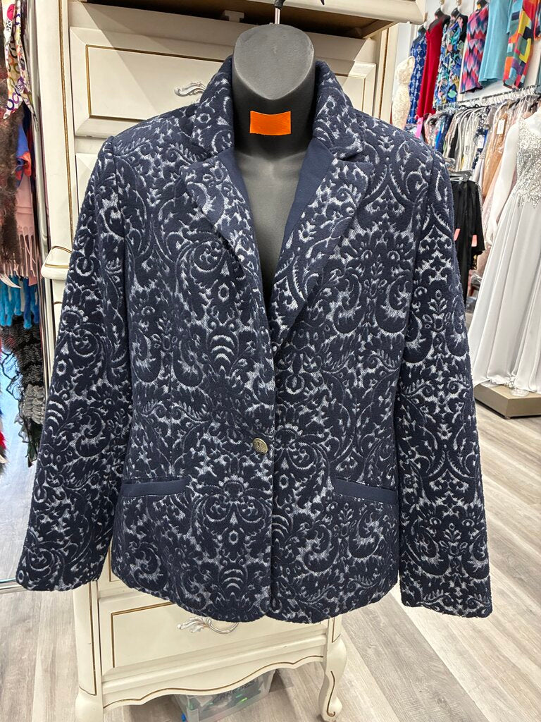 Cabi One Button Jacquard Paisley Print Blazer 6